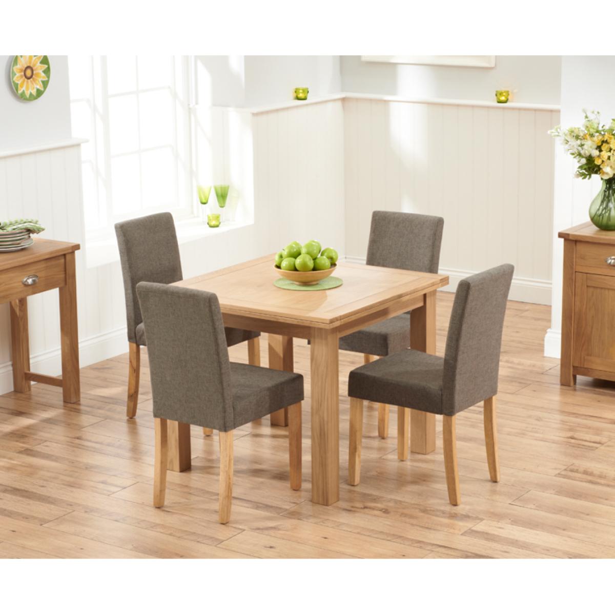 Somerset 90cm Flip Top Oak Dining Table with Mia Fabric Chairs – image 2