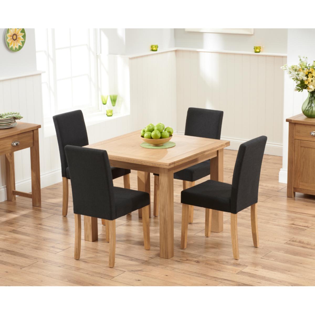 Somerset 90cm Flip Top Oak Dining Table with Mia Fabric Chairs – image 3