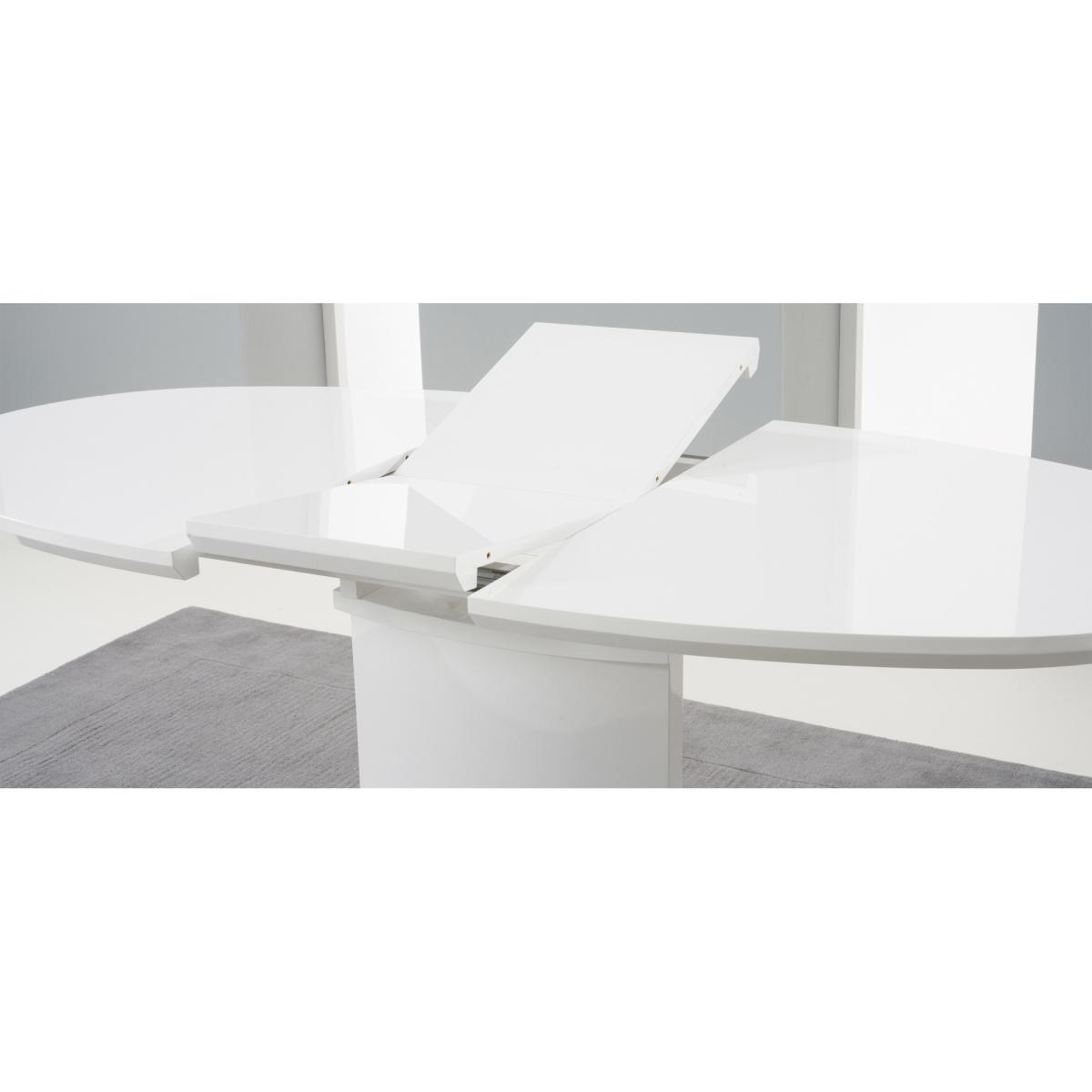 Santana 160cm White High Gloss Extending Pedestal Dining Table with Hampstead Z Chairs – image 11