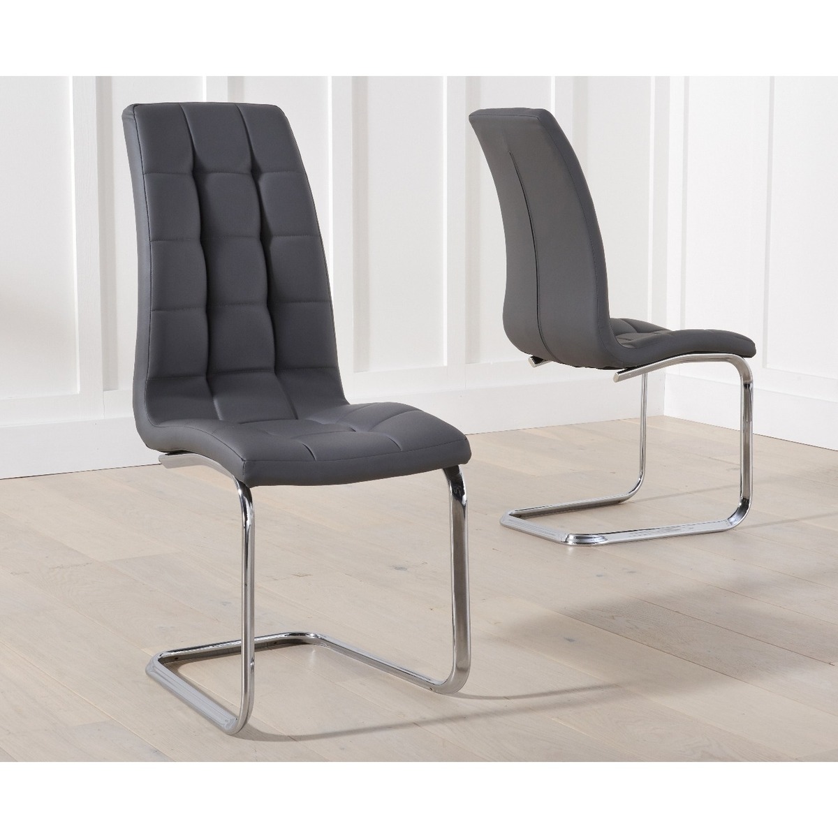 Lorin Grey Faux Leather Dining Chairs – image 3