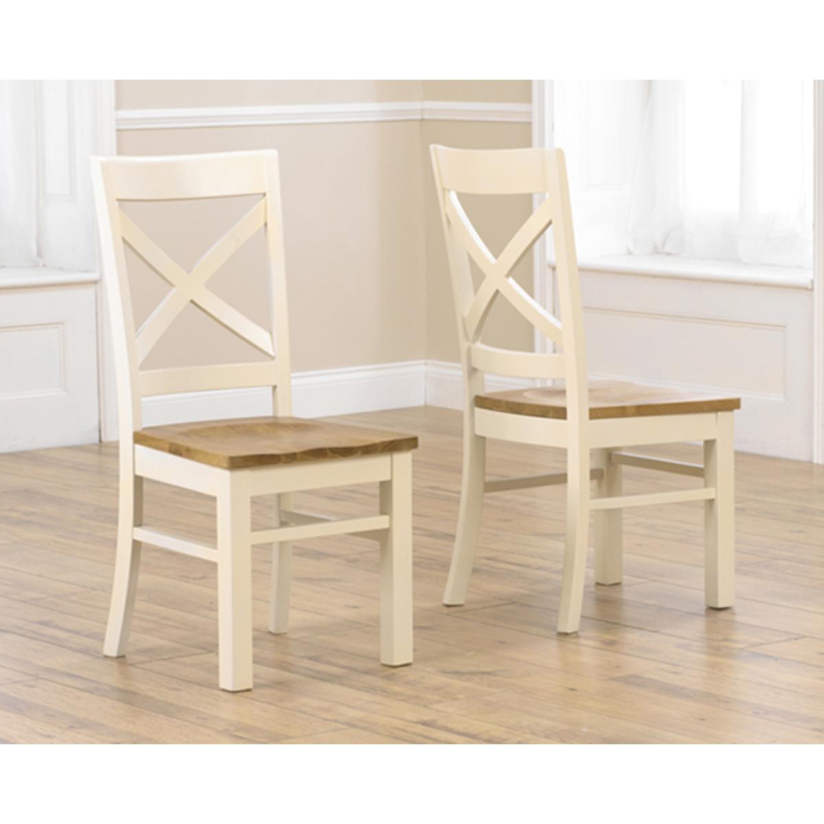 Bordeaux 165cm Oak and Cream All Sides Extending Table with Cavendish Chairs - Cream, 4 Chairs – image 8