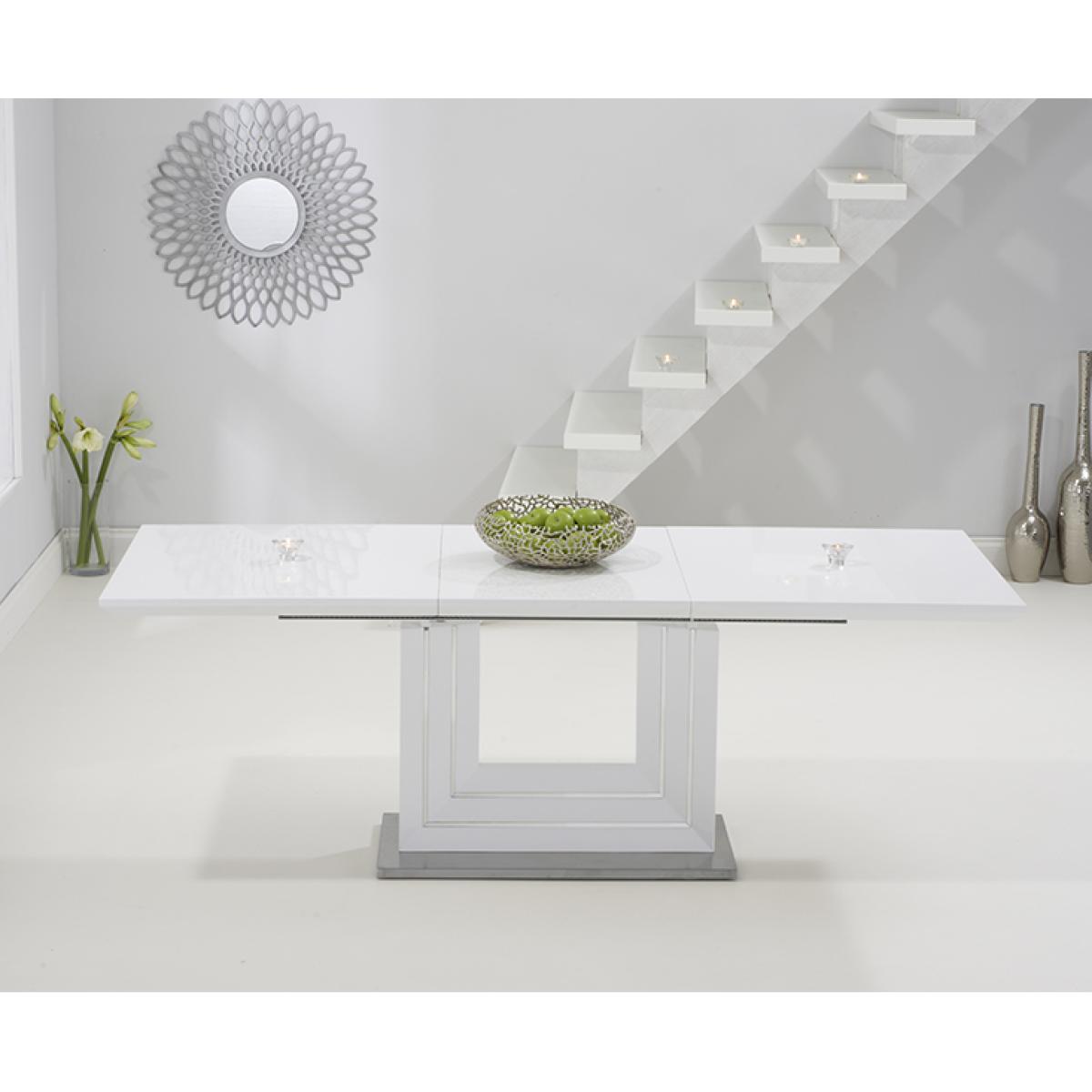 Tula 160cm White High Gloss Extending Dining Table with Hampstead Z Chairs – image 6