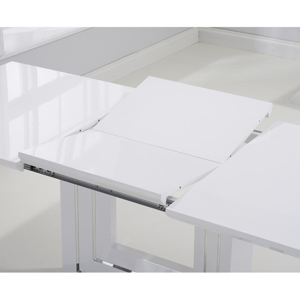 Tula 160cm White High Gloss Extending Dining Table with Hampstead Z Chairs – image 8