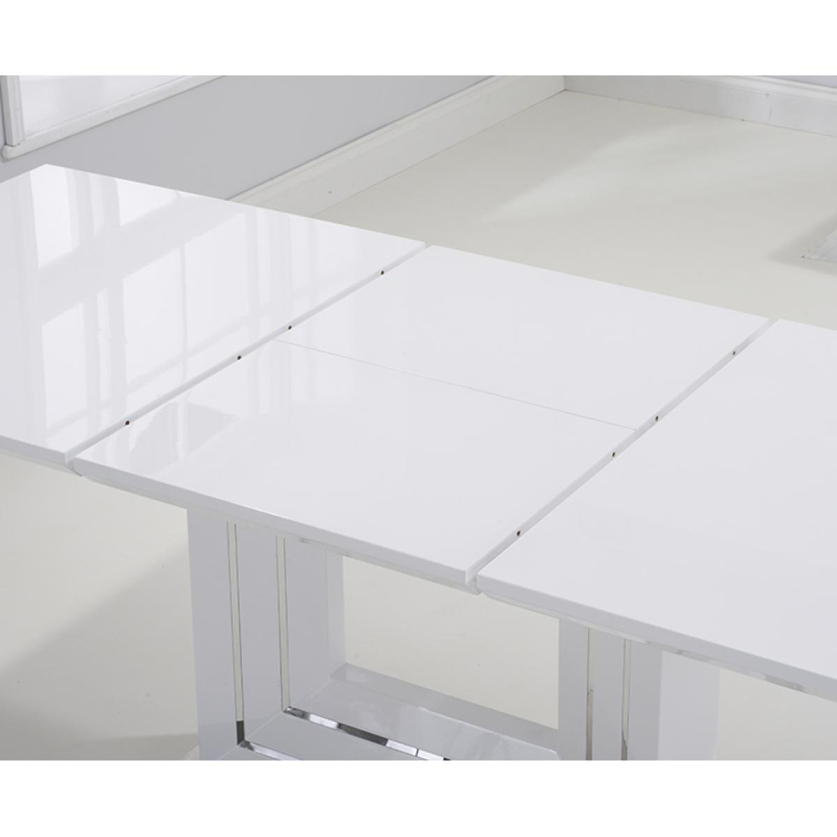 Tula 160cm White High Gloss Extending Dining Table with Hampstead Z Chairs – image 9