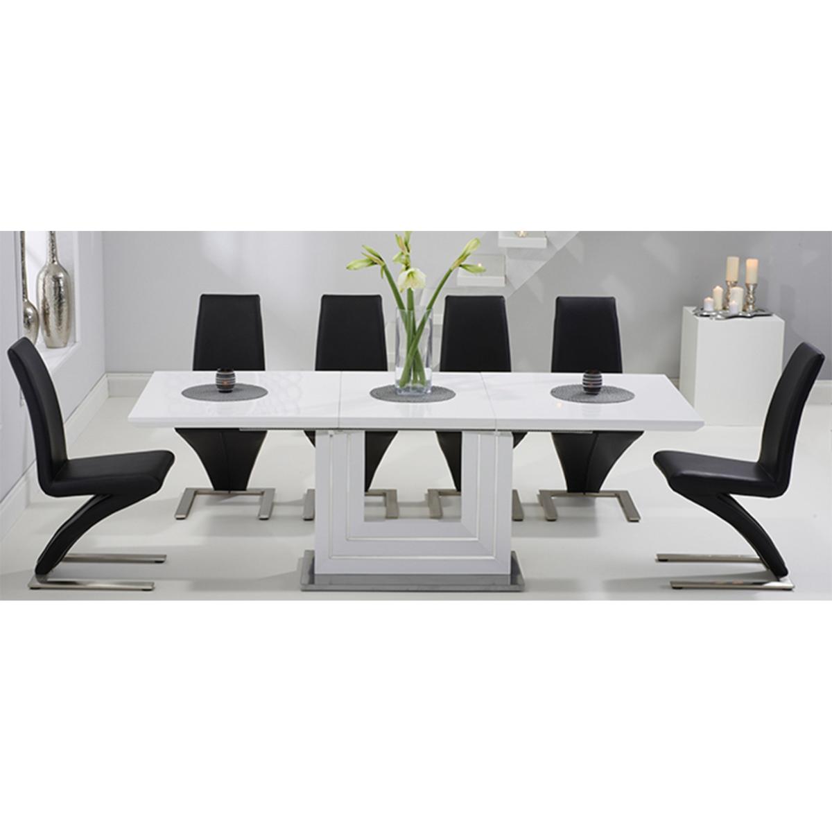 Tula 160cm White High Gloss Extending Dining Table with Hampstead Z Chairs – image 10
