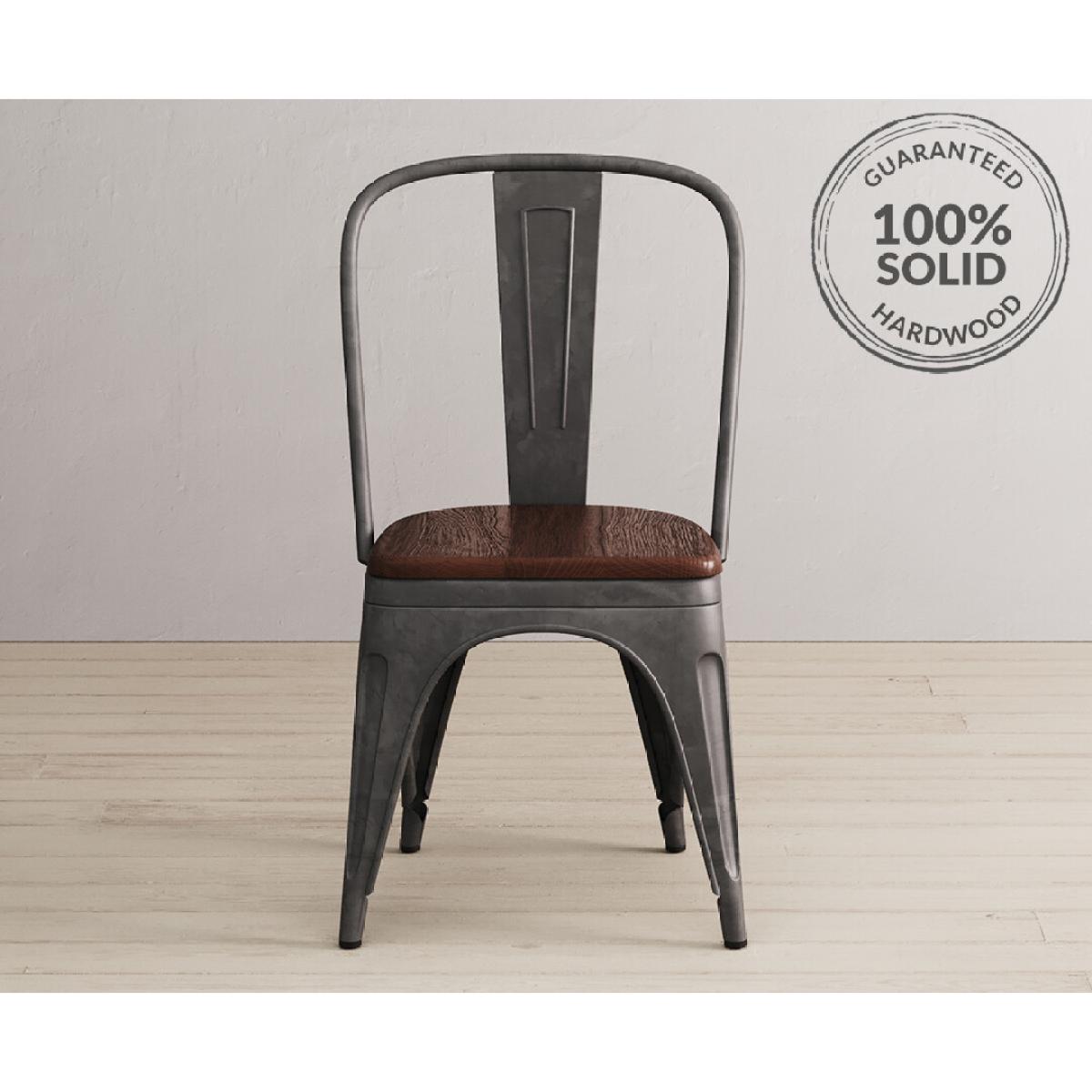 Dakota Dark Acacia and Metal Dining Chairs – image 2