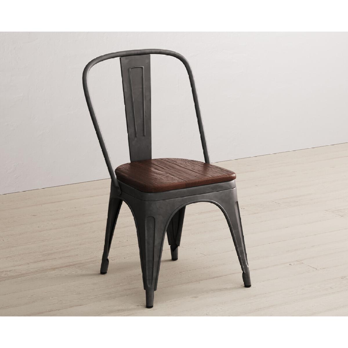 Dakota Dark Acacia and Metal Dining Chairs – image 3