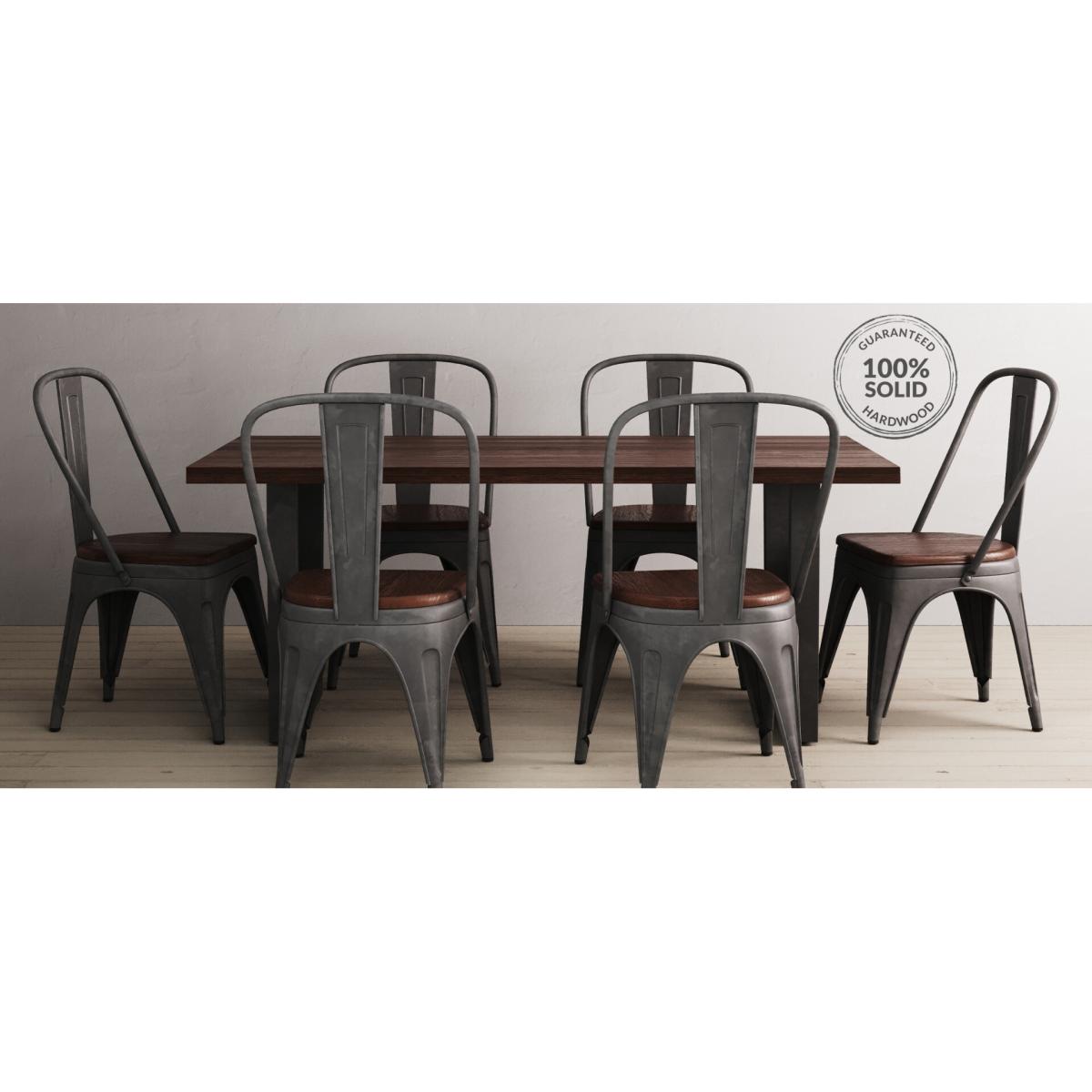 Dakota Dark Acacia and Metal Dining Chairs – image 7