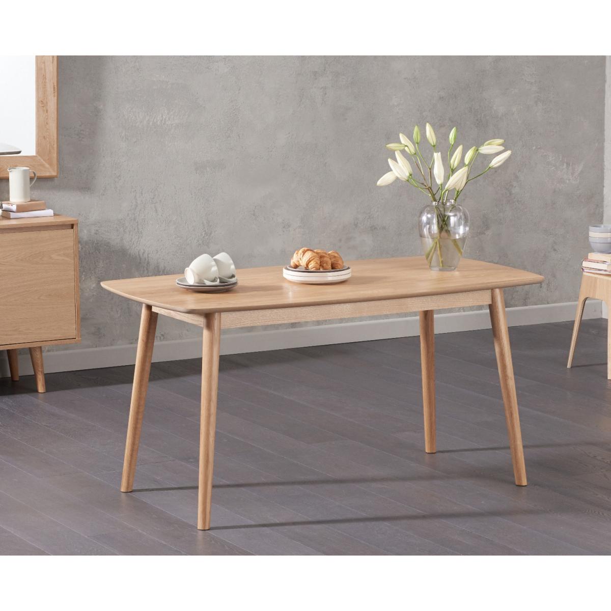 Nordic 150cm Oak Dining Table with Oscar Fabric Round Leg Chairs – image 3