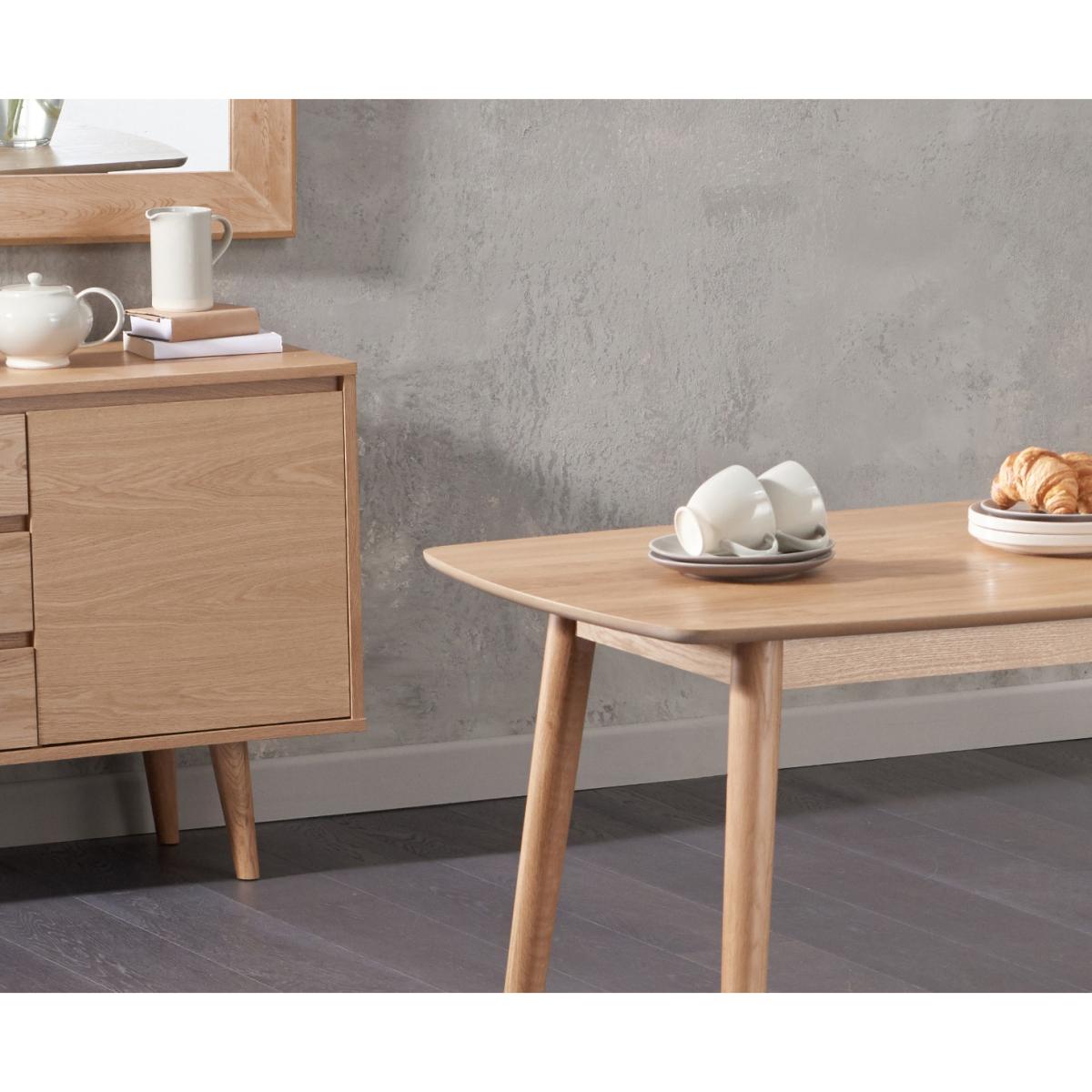 Nordic 150cm Oak Dining Table with Oscar Fabric Round Leg Chairs – image 5
