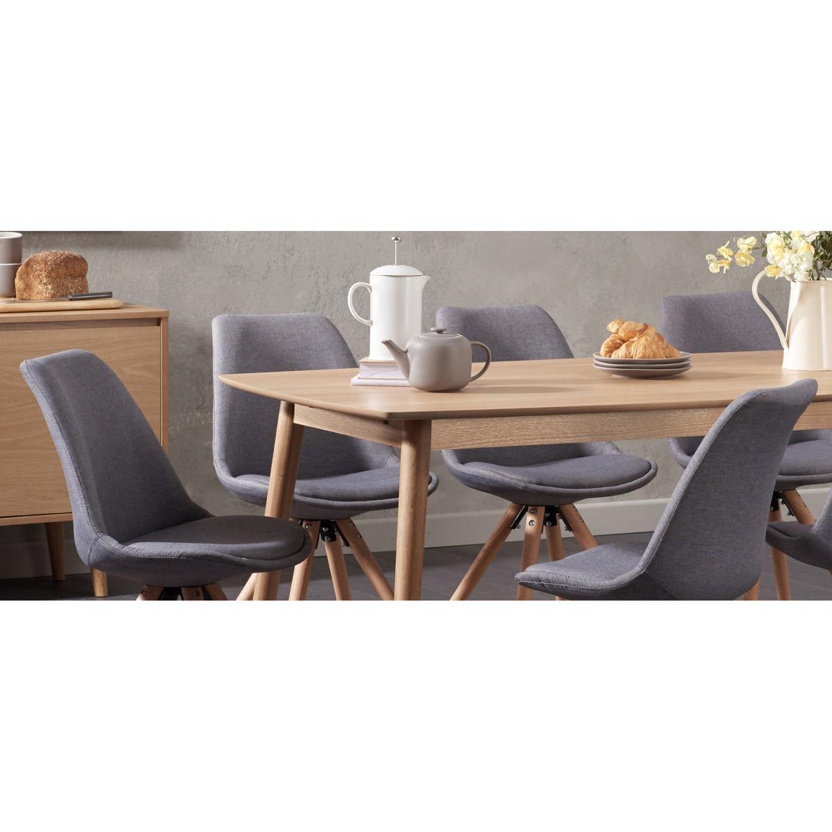 Nordic 150cm Oak Dining Table with Oscar Fabric Round Leg Chairs – image 8