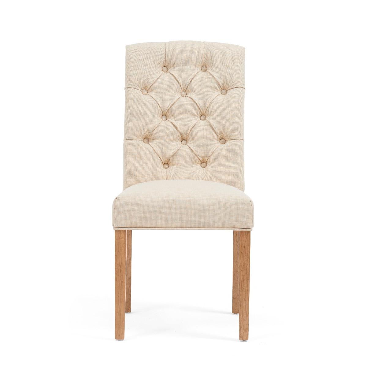 Claudia Cream Fabric Dining Chairs - Cream – image 2