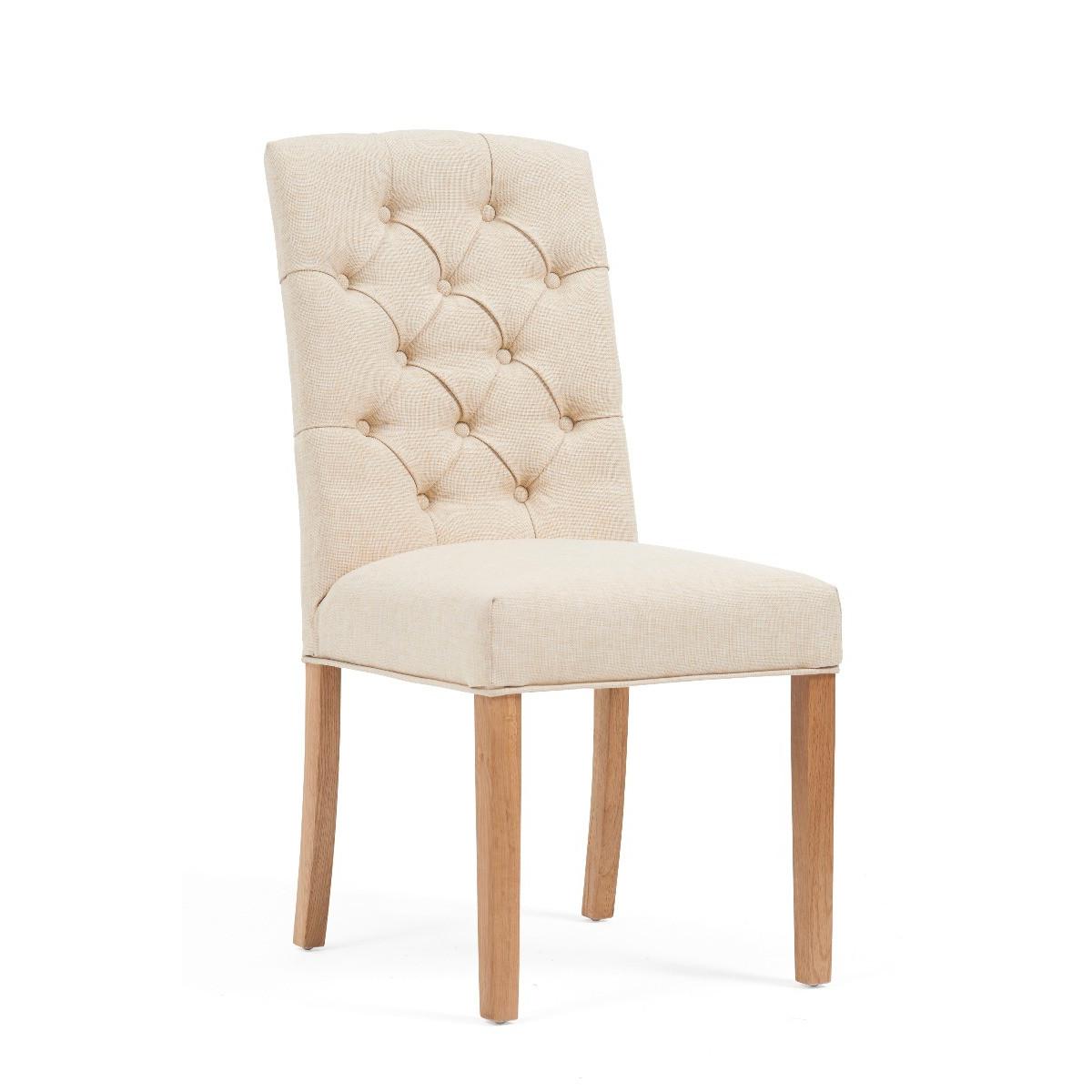 Claudia Cream Fabric Dining Chairs - Cream – image 3