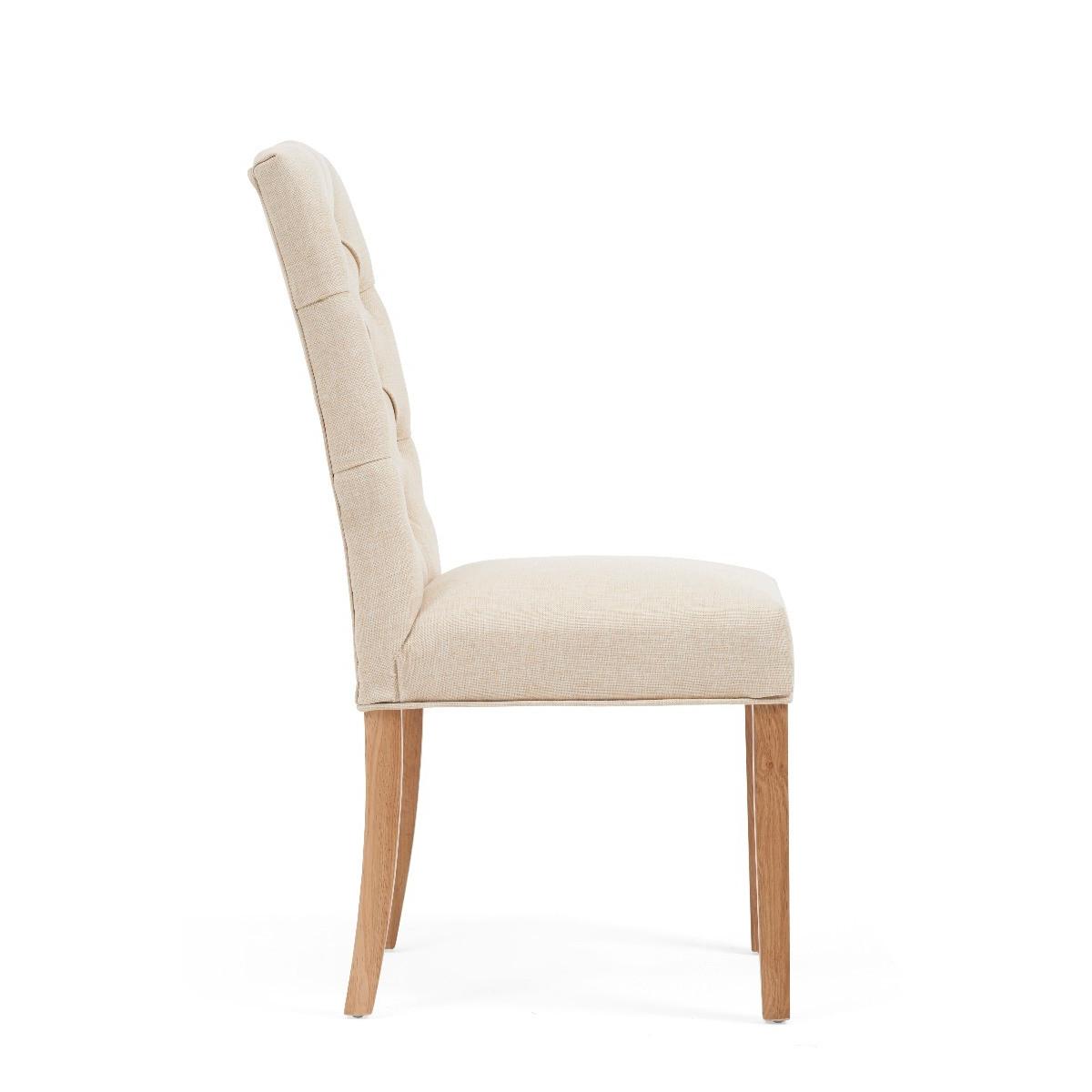 Claudia Cream Fabric Dining Chairs - Cream – image 5