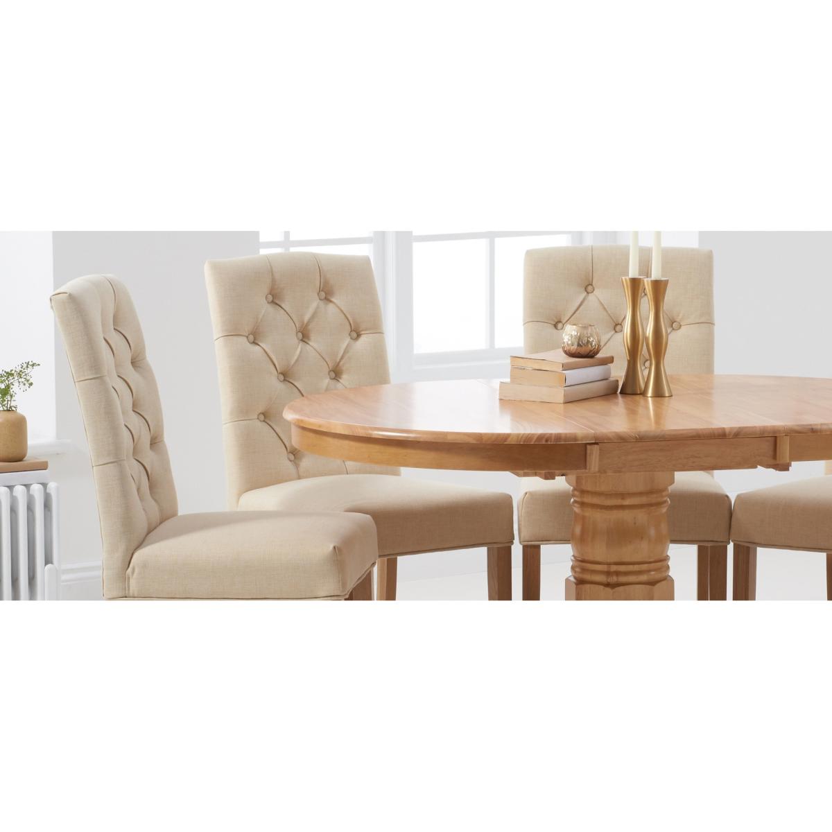 Claudia Cream Fabric Dining Chairs - Cream – image 8