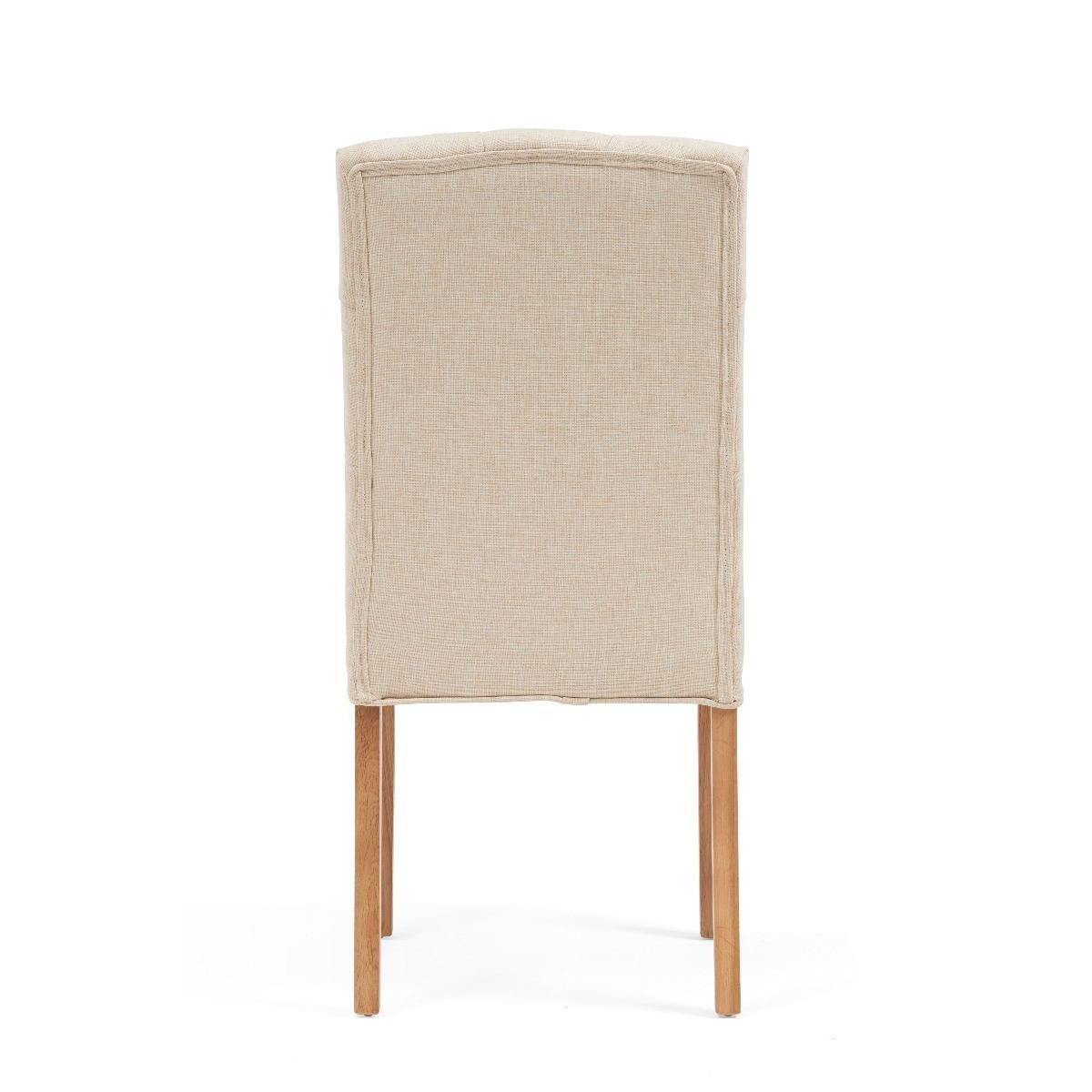 Claudia Cream Fabric Dining Chairs - Cream – image 9