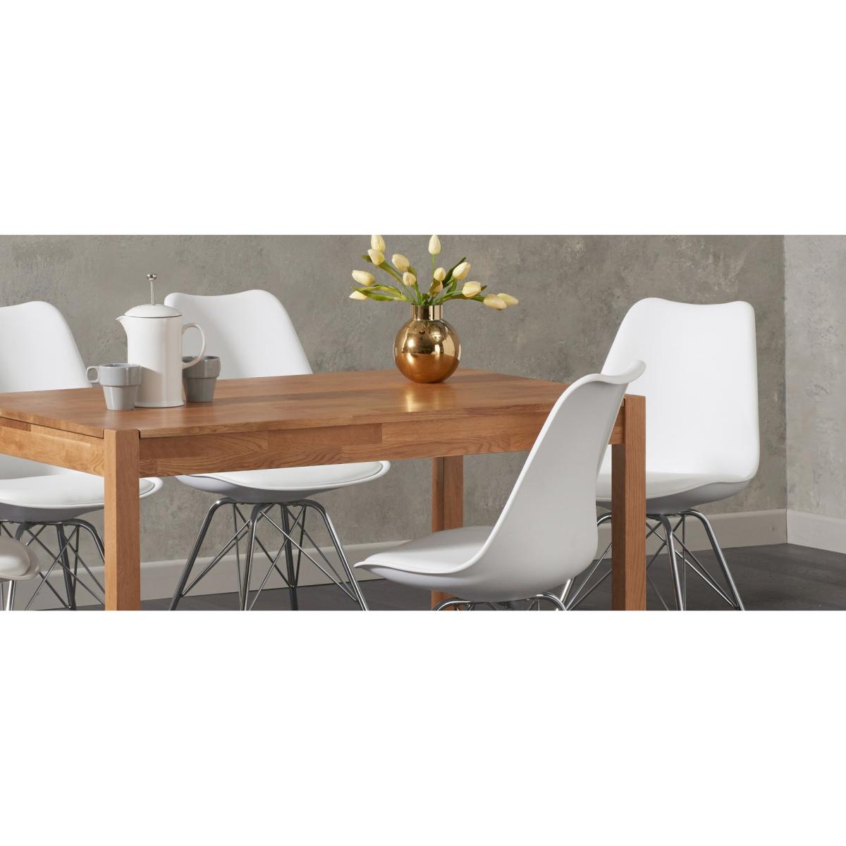 Celine White Faux Leather Chrome Leg Dining Chairs - White – image 7