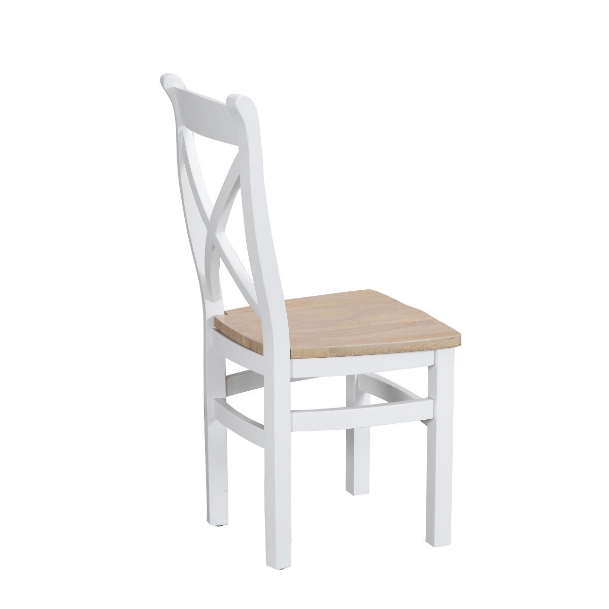 Eden Oak and White Cross Back Dining Chairs - Oak and White, 2 Chairs – image 3