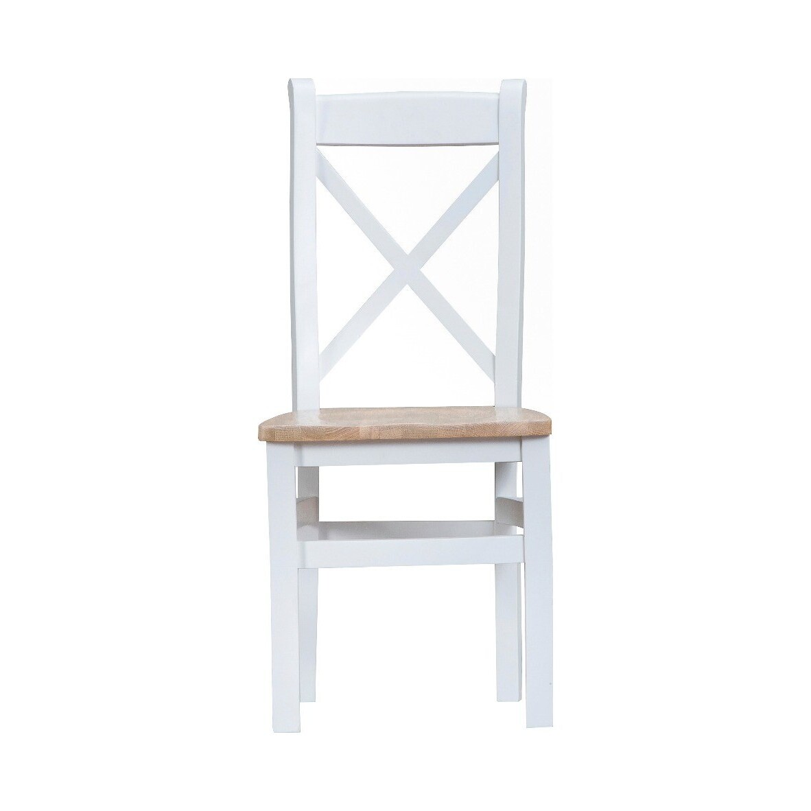 Eden Oak and White Cross Back Dining Chairs - Oak and White, 2 Chairs – image 2
