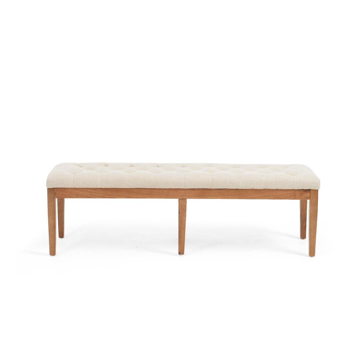 Madrid 200cm Solid Oak Dining Table with Isobel Fabric Chairs and Camille Cream Fabric Bench - Grey, 2 Chairs – image 11