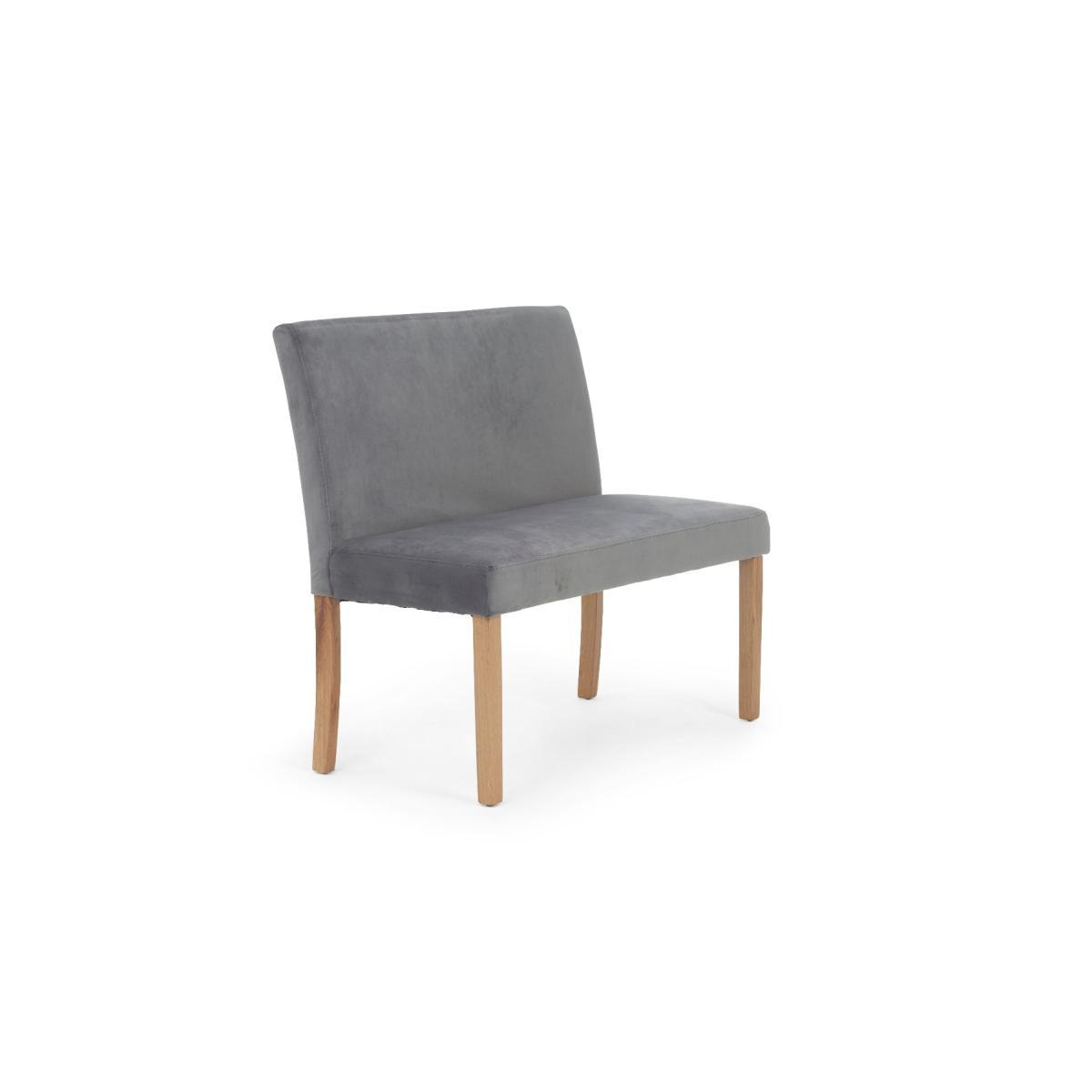Oxford 120cm Solid Oak Dining Table with Mia Grey Velvet Benches with Backs and Mia Velvet Chairs - Grey, 2 Chairs – image 12