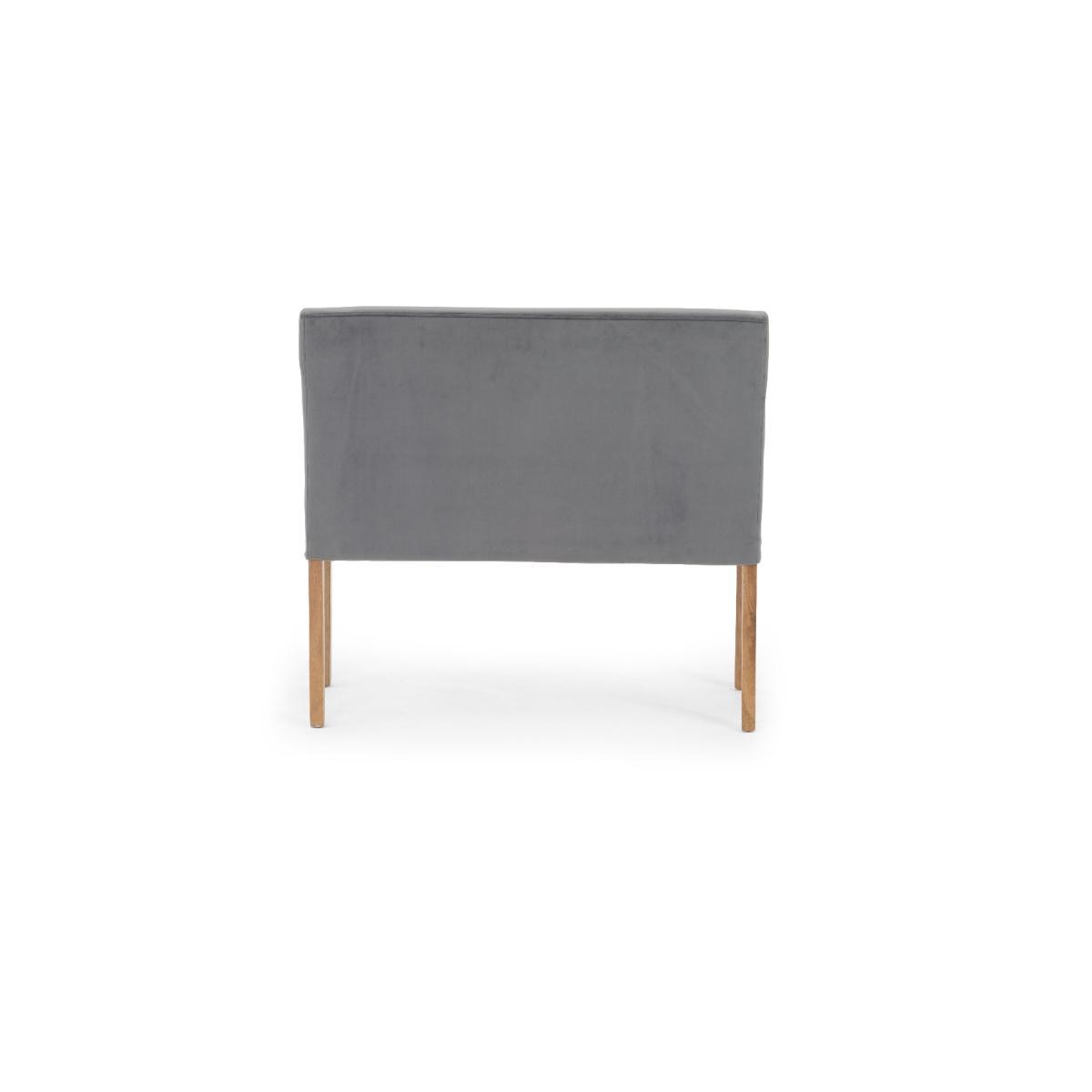 Oxford 120cm Solid Oak Dining Table with Mia Grey Velvet Benches with Backs and Mia Velvet Chairs - Grey, 2 Chairs – image 13