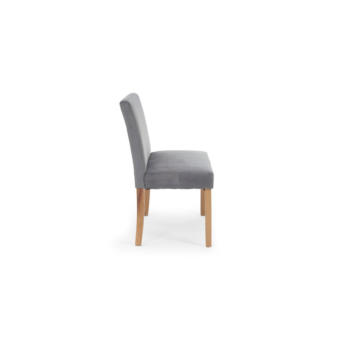 Oxford 120cm Solid Oak Dining Table with Mia Grey Velvet Benches with Backs and Mia Velvet Chairs - Grey, 2 Chairs – image 22