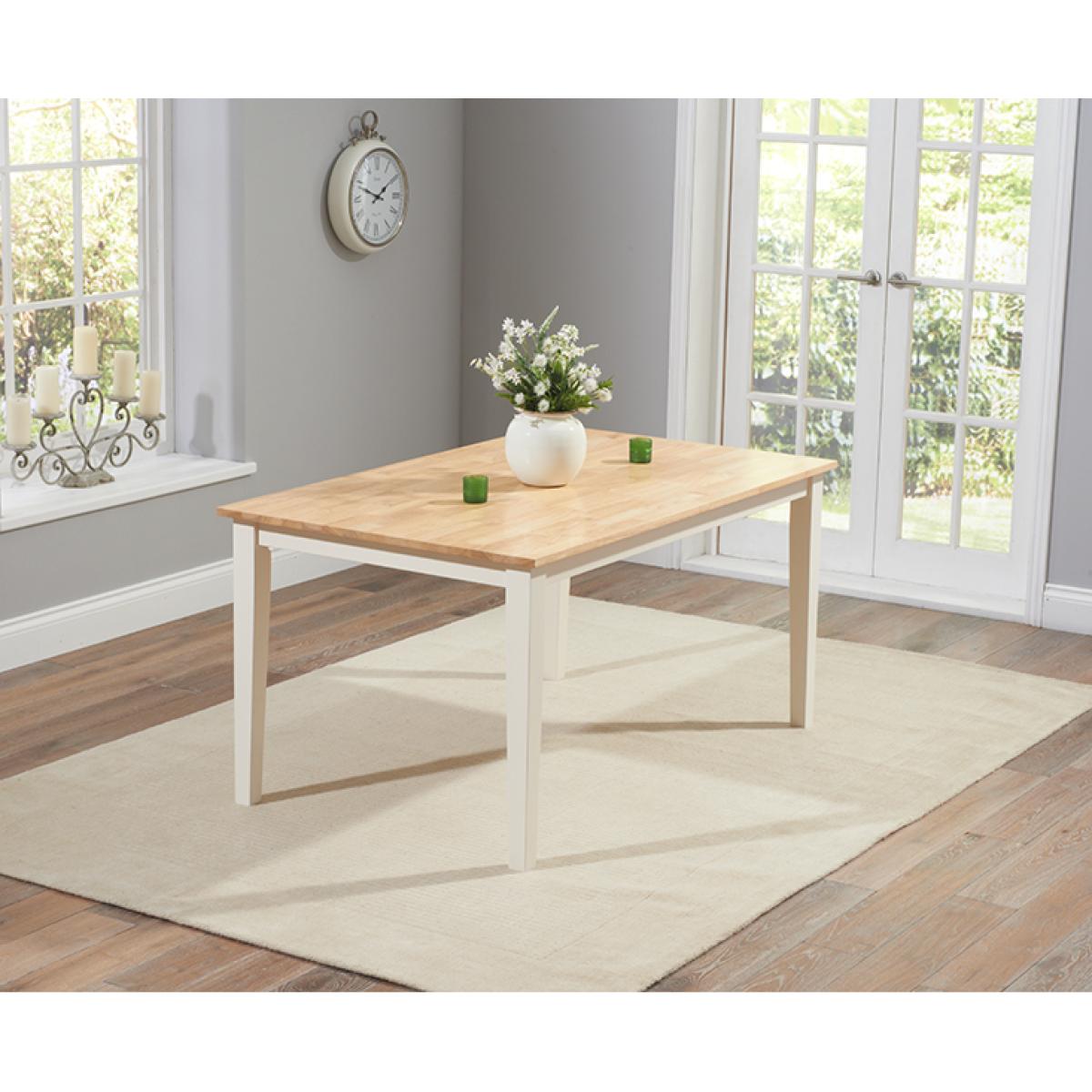 Chiltern 150cm Oak and Cream Dining Set with Benches and Chairs - Cream, 2 Chairs – image 2