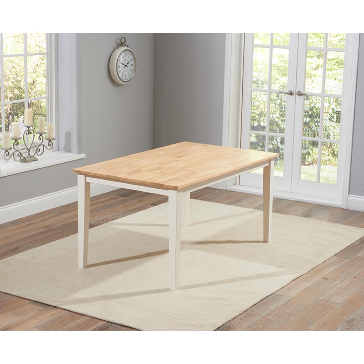 Chiltern 150cm Oak and Cream Dining Set with Benches and Chairs - Cream, 2 Chairs – image 3