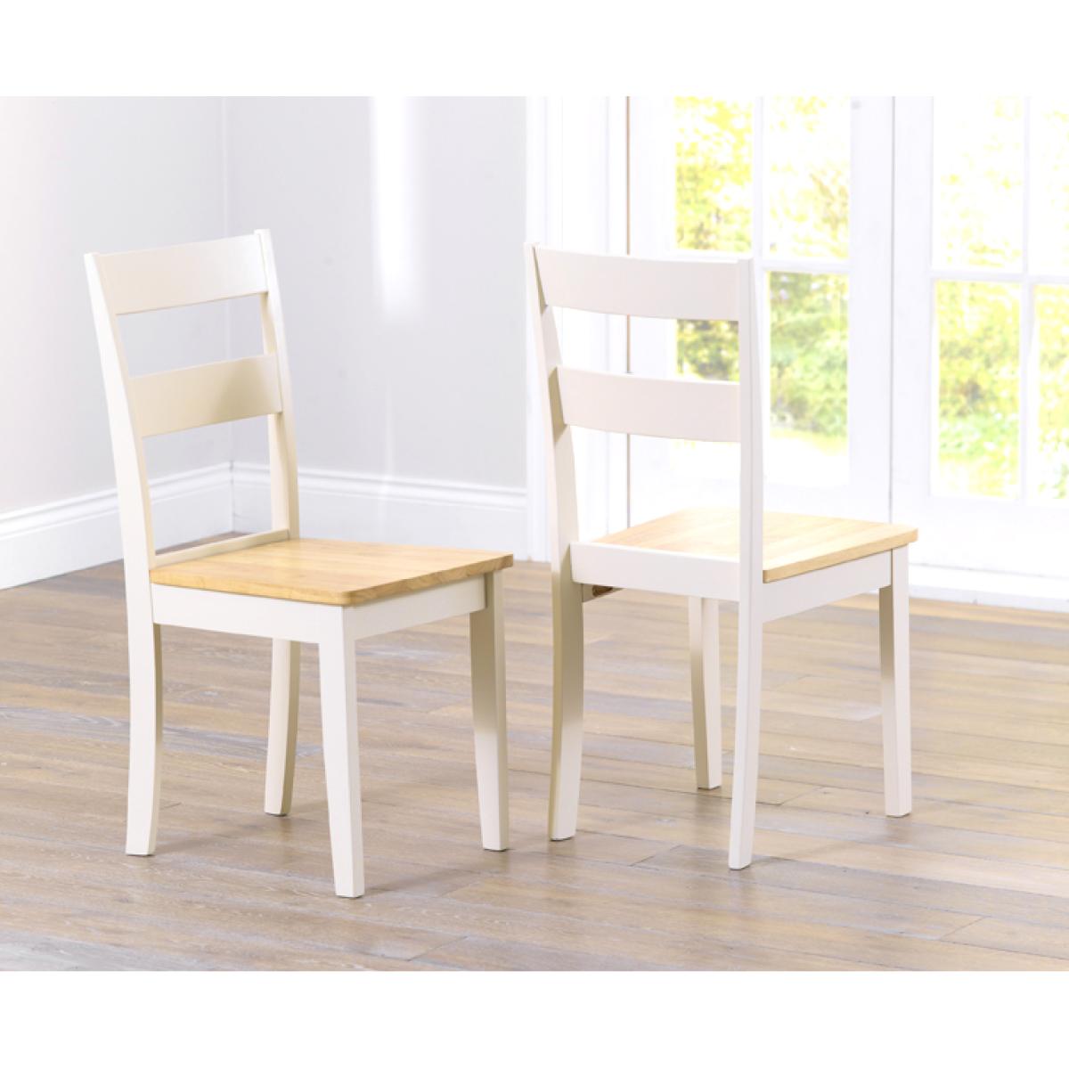 Chiltern 150cm Oak and Cream Dining Set with Benches and Chairs - Cream, 2 Chairs – image 4