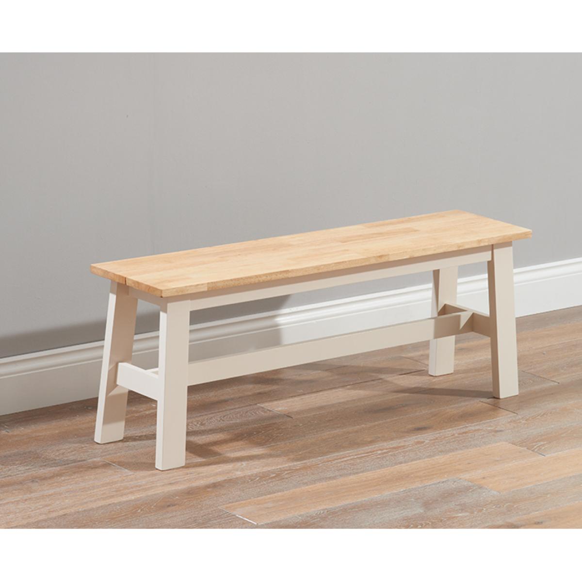 Chiltern 150cm Oak and Cream Dining Set with Benches and Chairs - Cream, 2 Chairs – image 5