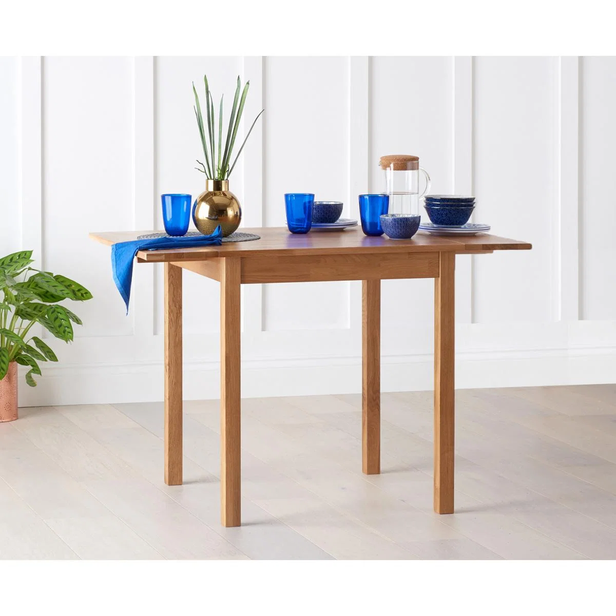 Oxford 70cm Solid Oak Extending Dining Table with Albany Red Chairs - Red, 2 Chairs – image 5