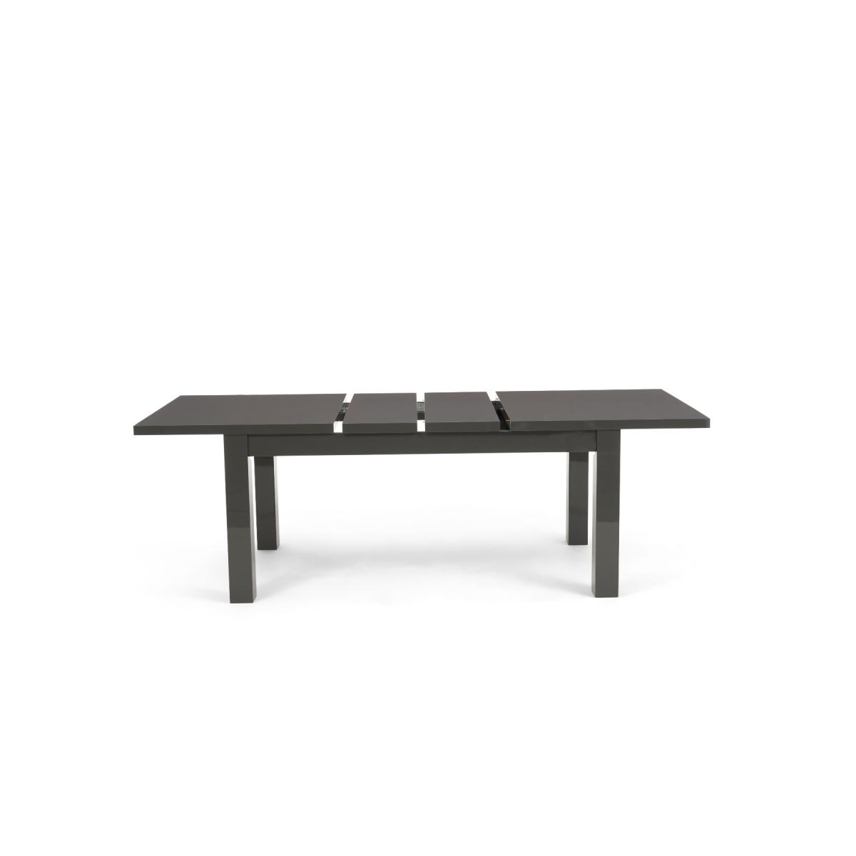 Atlanta Dark Grey Gloss 160-220cm Extending Dining Table with Calgary Chairs - Grey, 4 Chairs – image 22