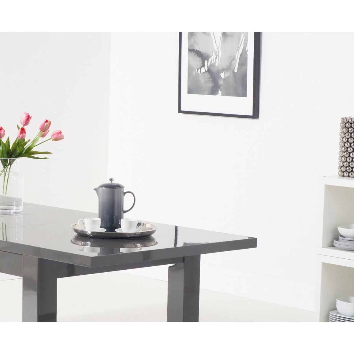 Atlanta Dark Grey Gloss 160-220cm Extending Dining Table with Calgary Chairs - Grey, 4 Chairs – image 6
