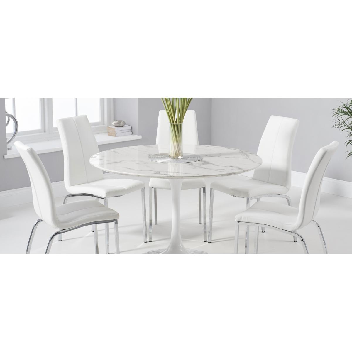 Marco Ivory White Faux Leather Dining Chairs – image 4