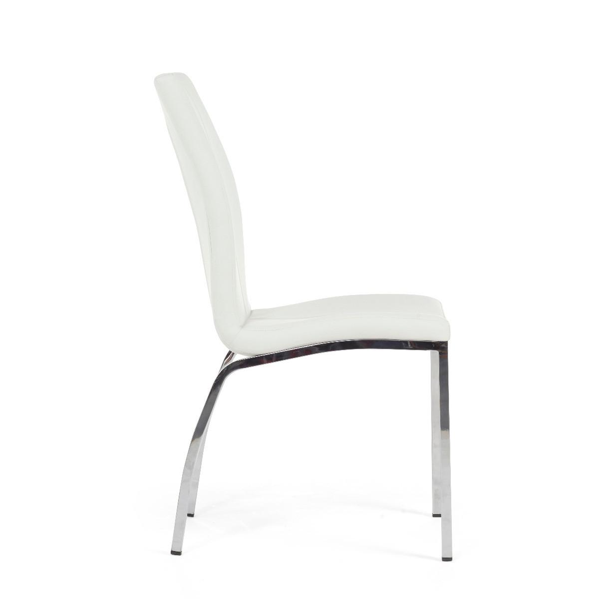 Marco Ivory White Faux Leather Dining Chairs – image 5