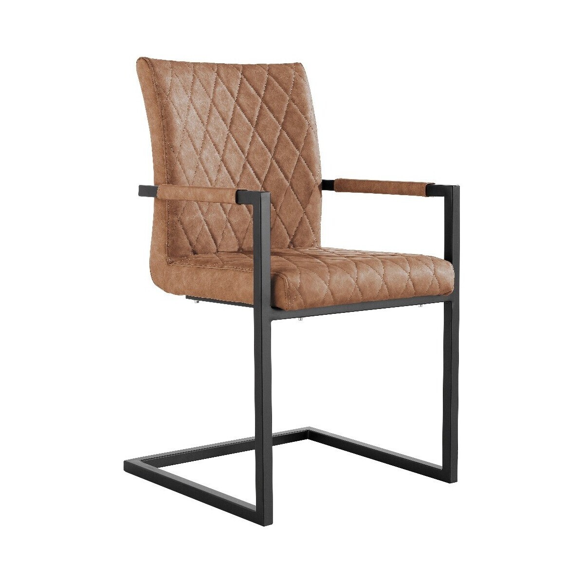Kylo Tan Diamond Stitch Carver Chairs - Tan, 2 Chairs – image 1