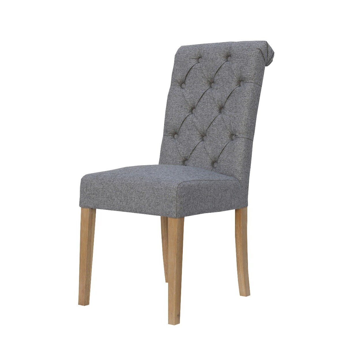 Alessi Light Grey Button Back Chairs - Light Grey, 2 Chairs – image 3