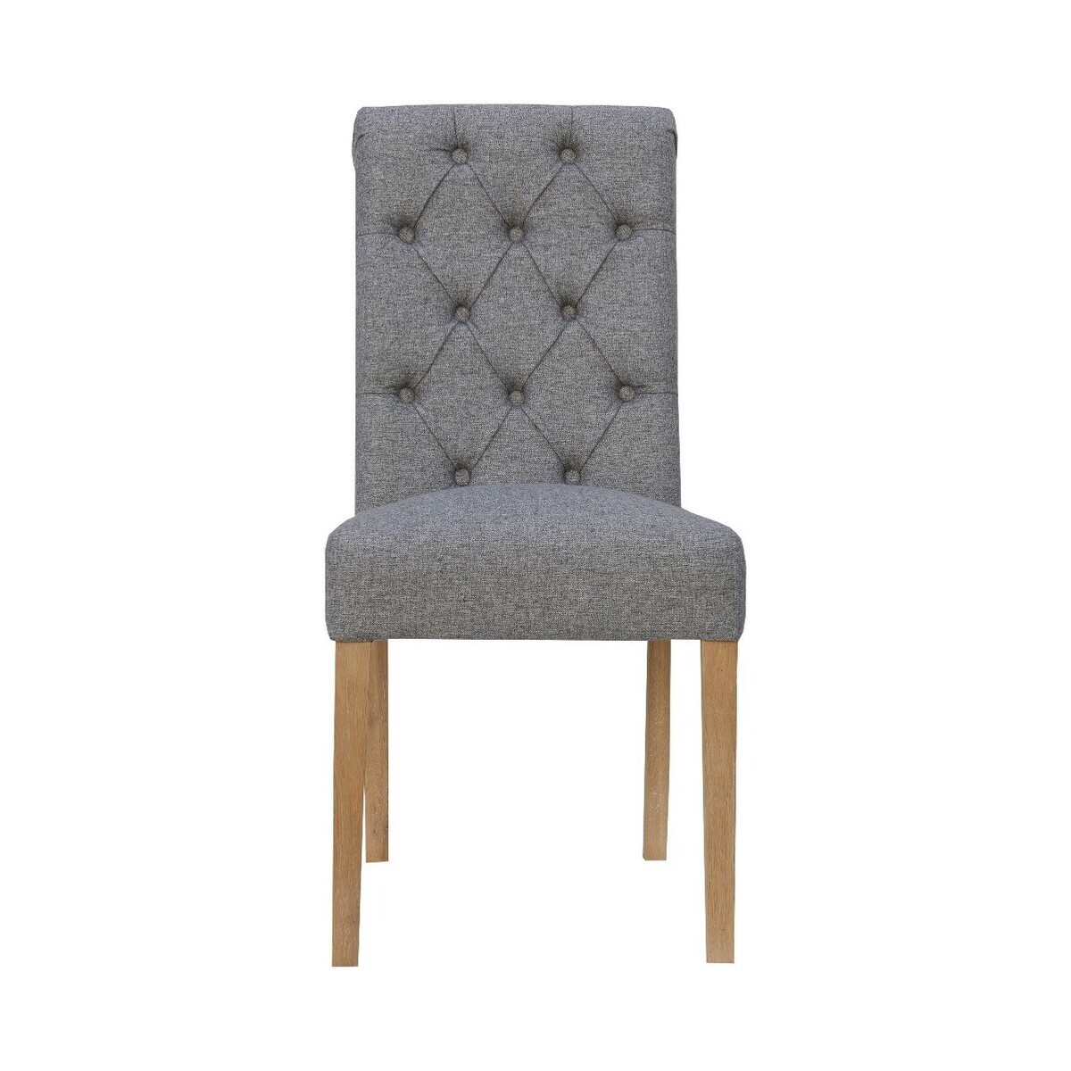 Alessi Light Grey Button Back Chairs - Light Grey, 2 Chairs – image 2
