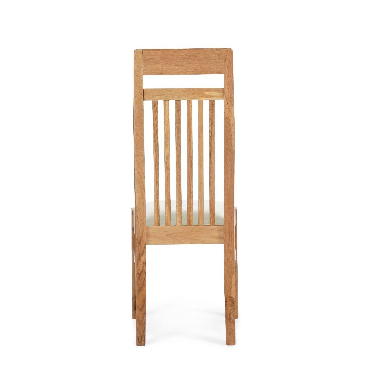Monaco Solid Oak and Cream Dining Chairs - Cream – image 6