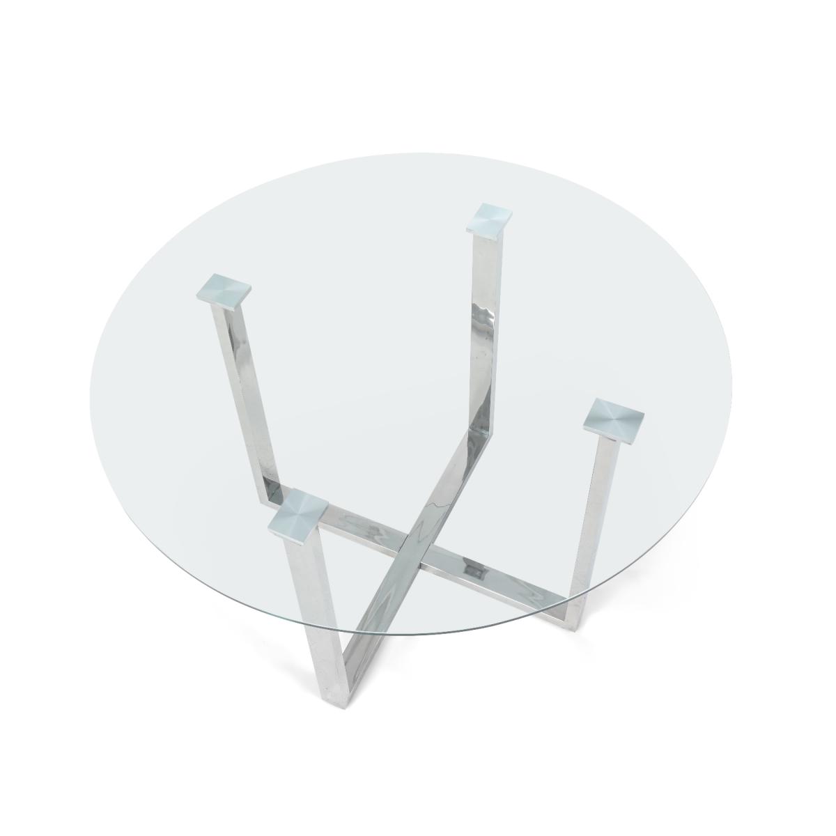 Vaso 120cm Round Glass Dining Table with Calgary Chairs - Grey, 4 Chairs – image 13