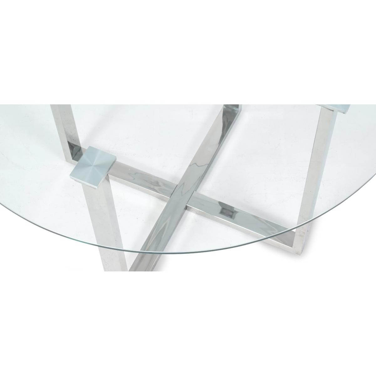Vaso 120cm Round Glass Dining Table with Calgary Chairs - Grey, 4 Chairs – image 19