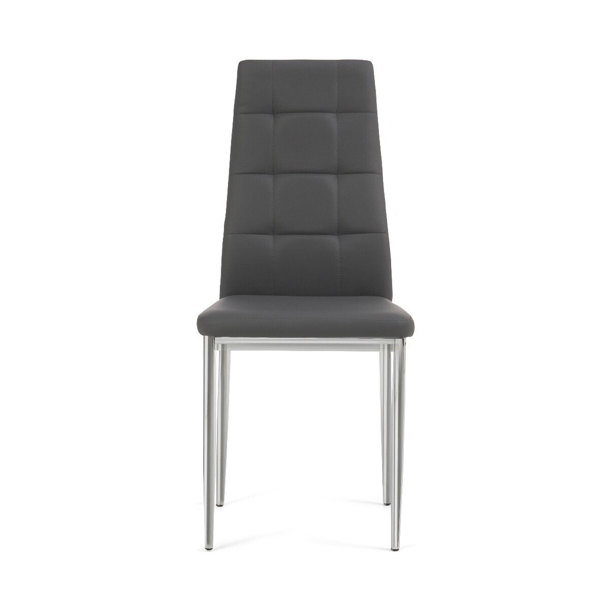 Catalina Grey Faux Leather Dining Chairs - Grey, 2 Chairs – image 2