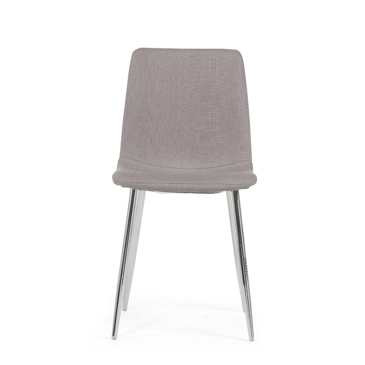 Helsinki Grey Fabric and Chrome Dining Chairs - Grey – image 2