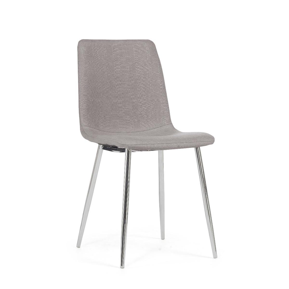 Helsinki Grey Fabric and Chrome Dining Chairs - Grey – image 3