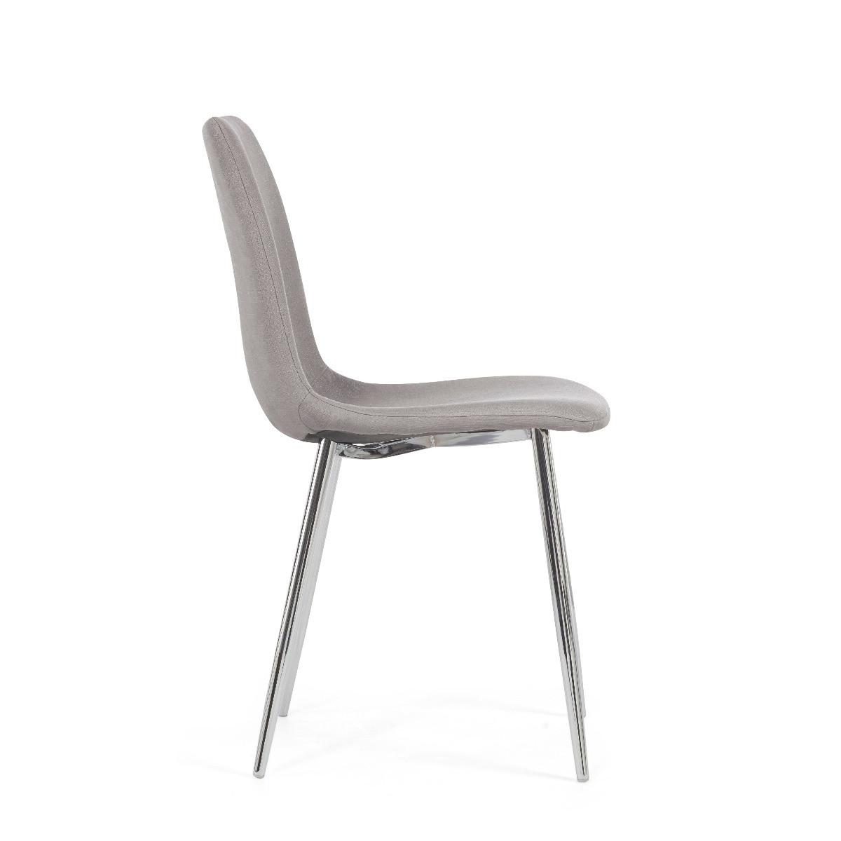 Helsinki Grey Fabric and Chrome Dining Chairs - Grey – image 5