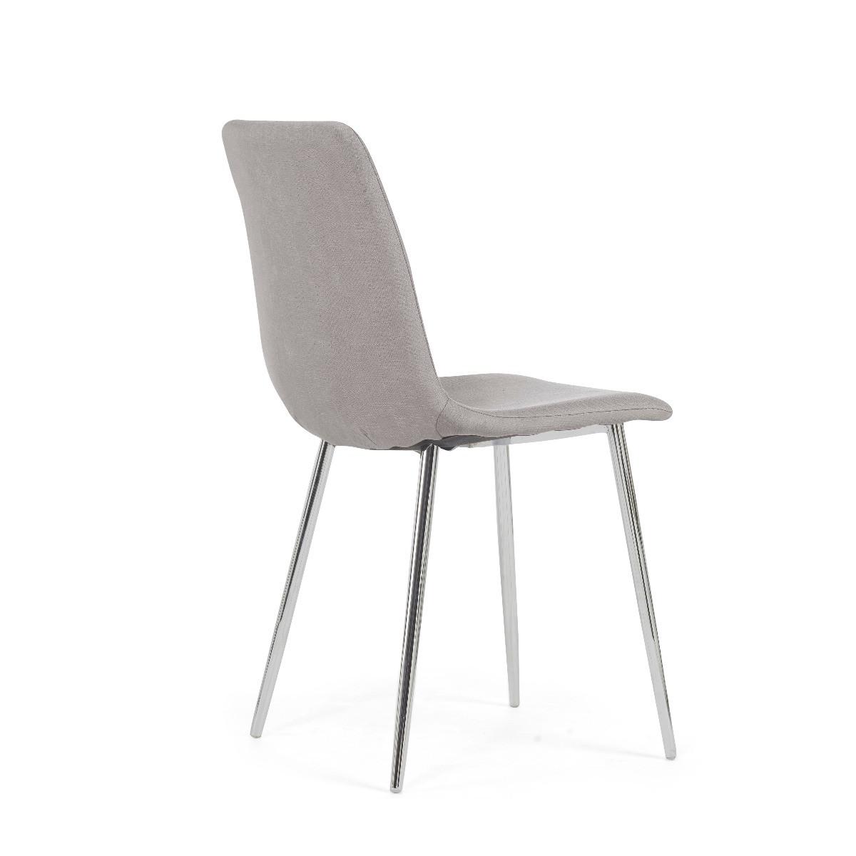 Helsinki Grey Fabric and Chrome Dining Chairs - Grey – image 7