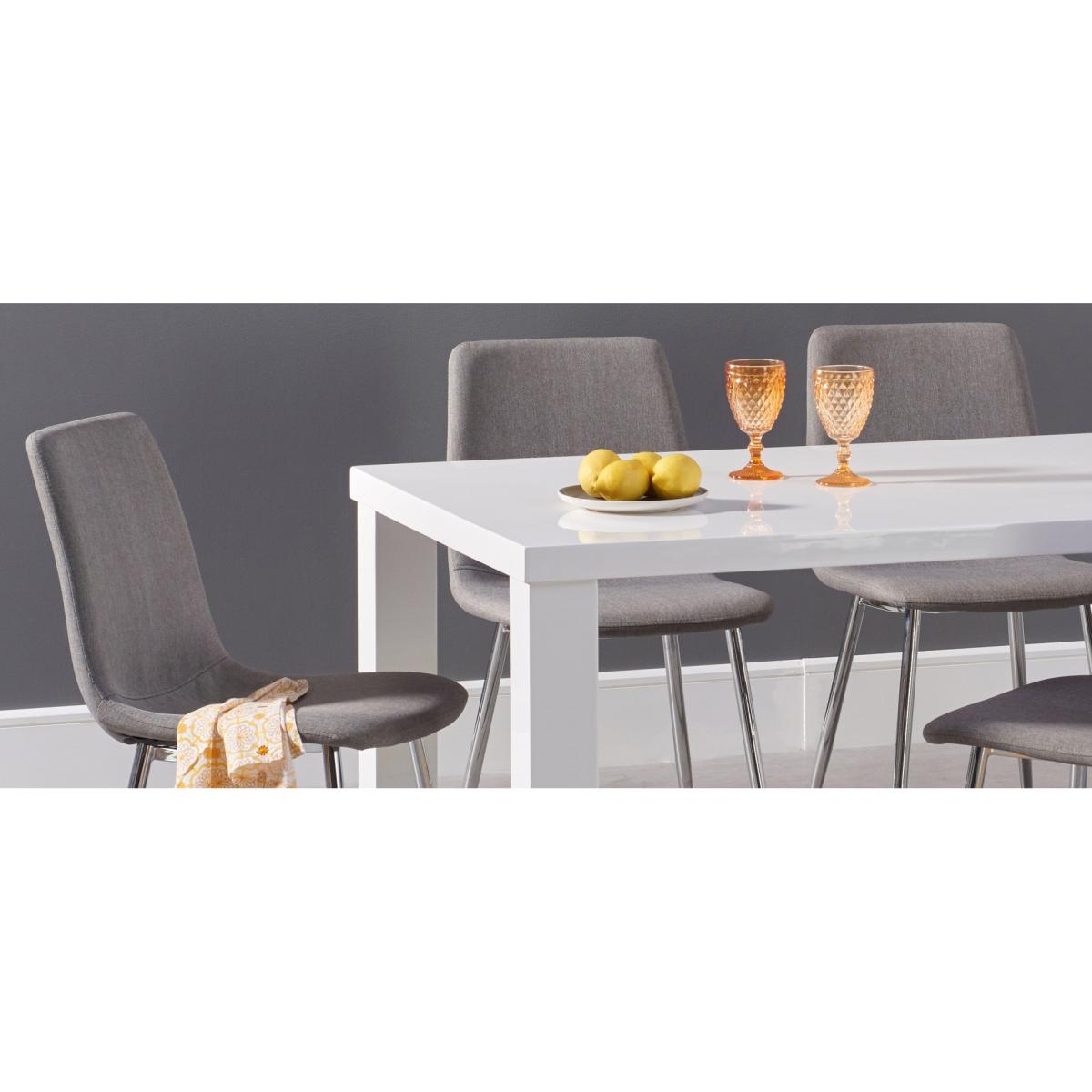 Helsinki Grey Fabric and Chrome Dining Chairs - Grey – image 8