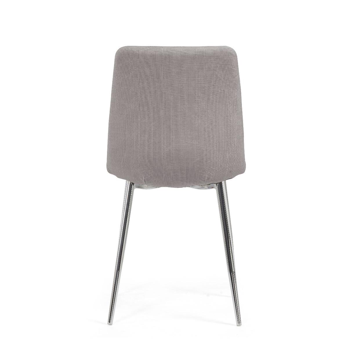 Helsinki Grey Fabric and Chrome Dining Chairs - Grey – image 9