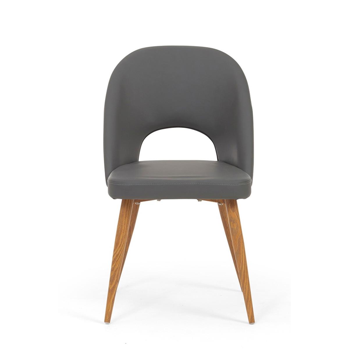 Halifax Grey Faux Leather Dining Chairs - Grey – image 2